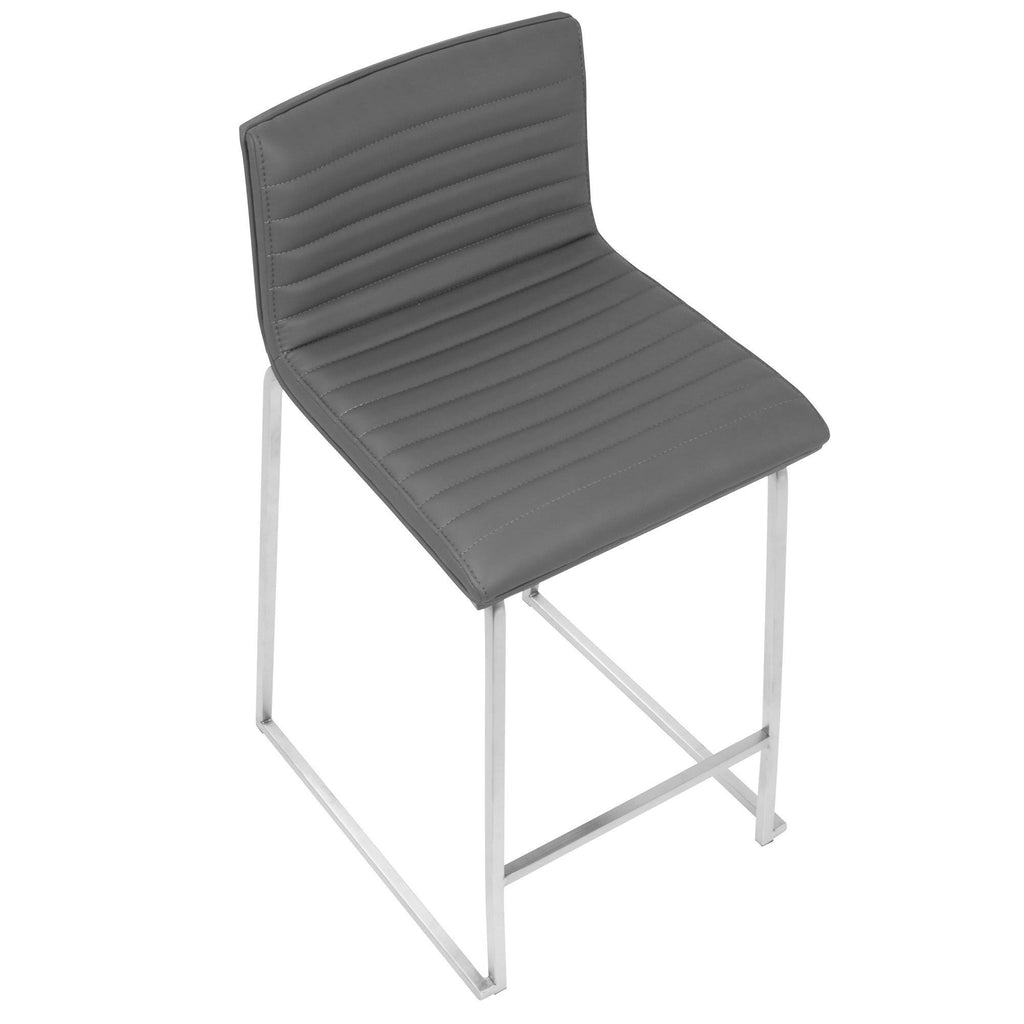 White PU Counter Stool Set of 2 T68943