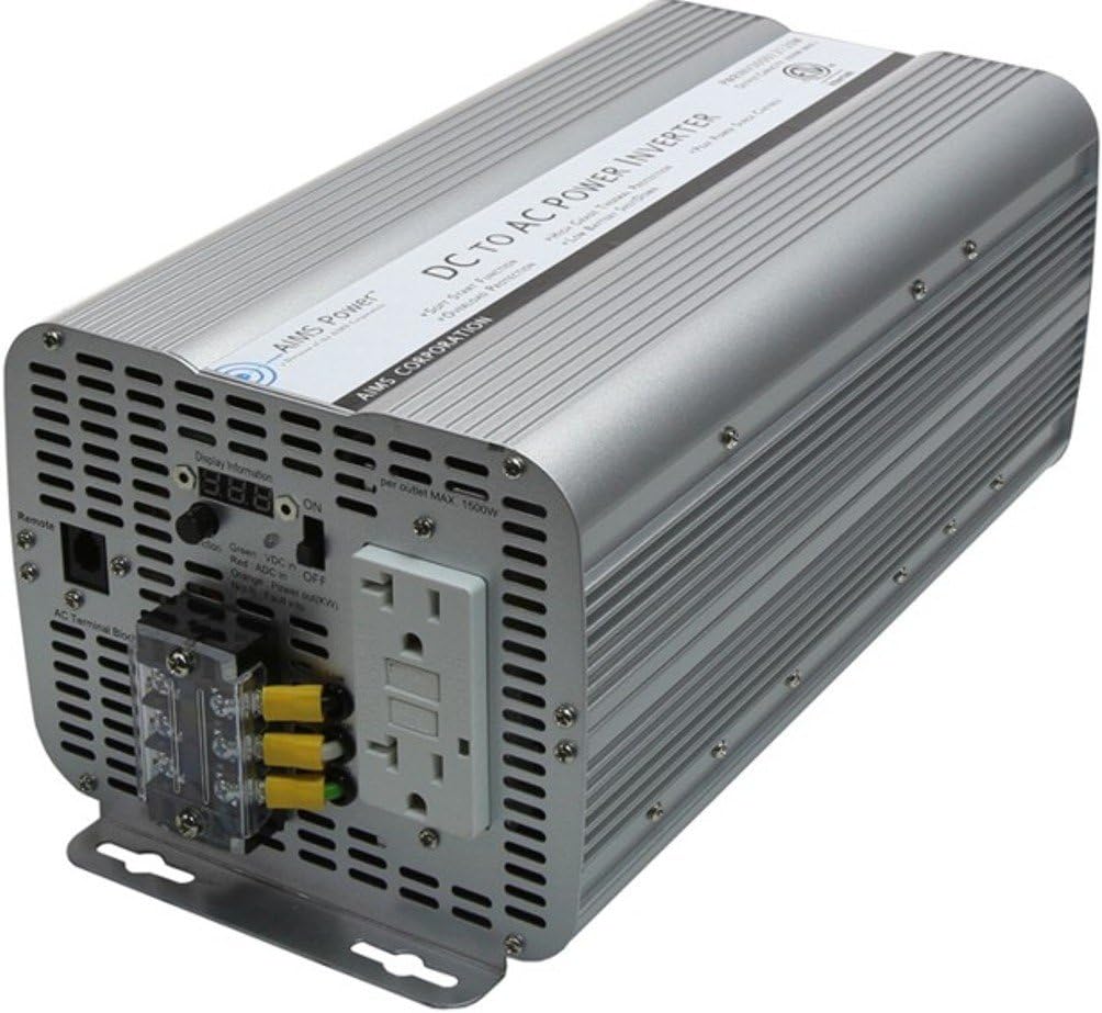 3600 Watt Modified Sine Power Inverter 12Volt DC to 120 Volt AC with GFCI Outlets and AC Terminal Block S395352