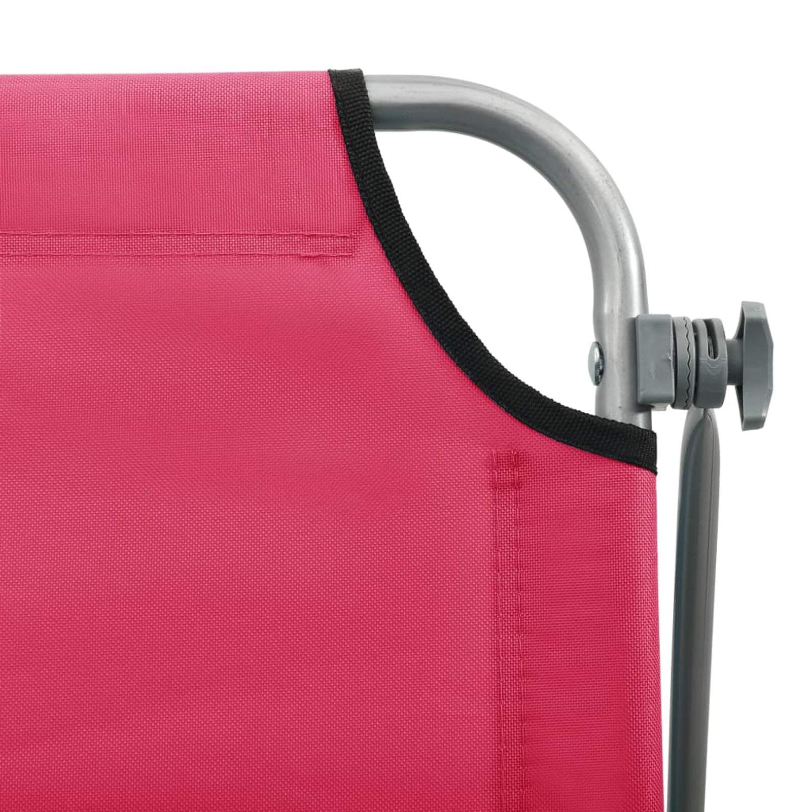 Pink Steel Sun Lounger with Canopy C3071
