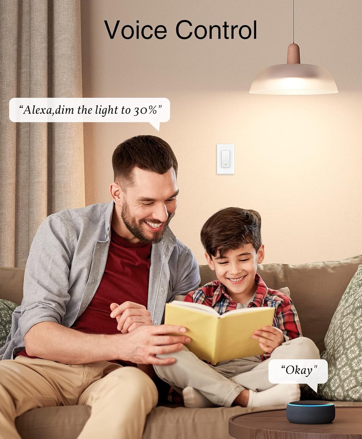 Smart Dimmer Switch Single-Pole 2.4Ghz Wi-Fi Light Switch UL Certified Neutral Wire Required 4 Pack C90313