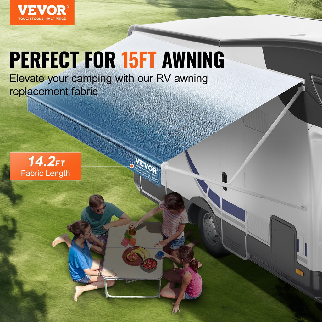15' RV Awning Fabric Replacement 16oz PVC Fabric Waterproof M929