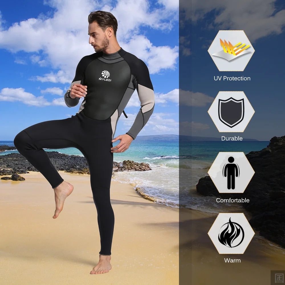 Men's 3mm Back Zip Full Body Wetsuit A33006