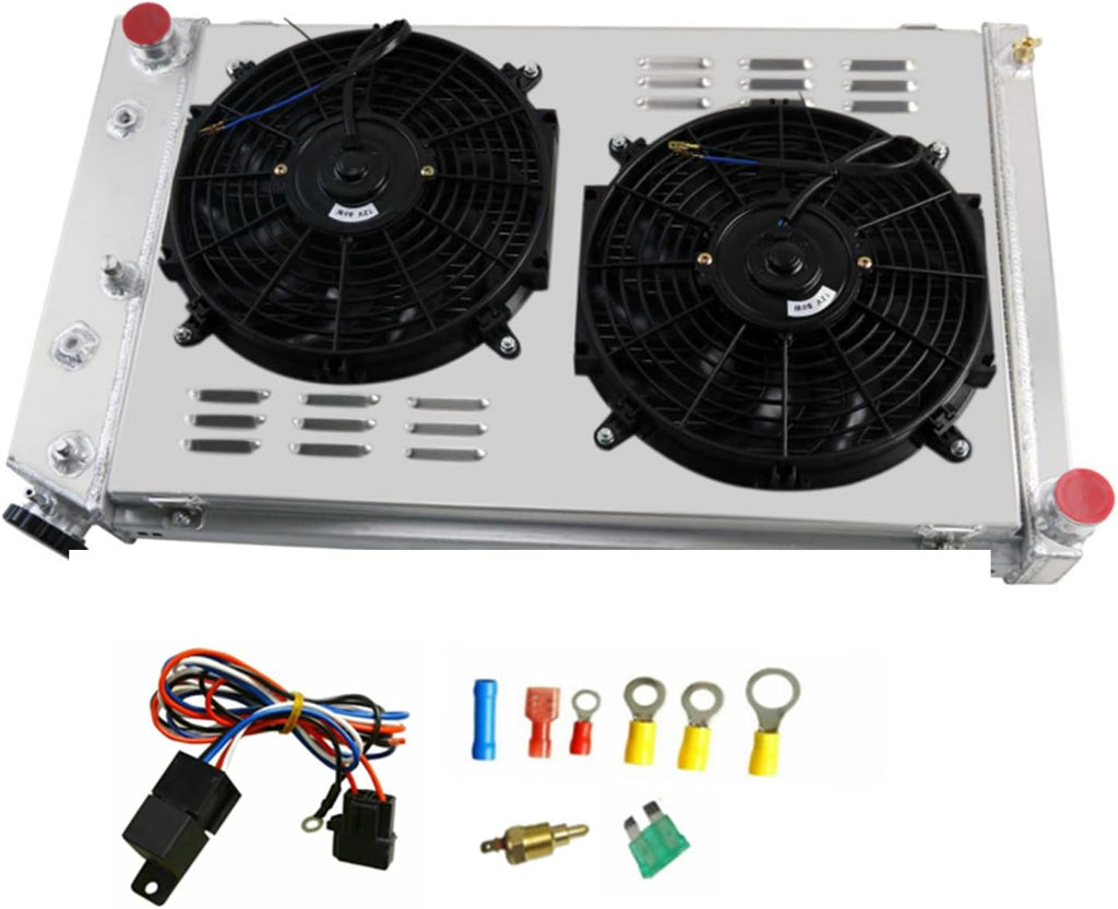 3 Row Aluminum Radiator with 2 X 12 Fan and Shroud Z866