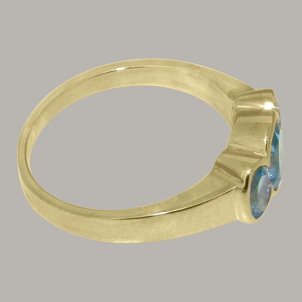 14k Yellow Gold Natural Blue Topaz Womens Ring M361