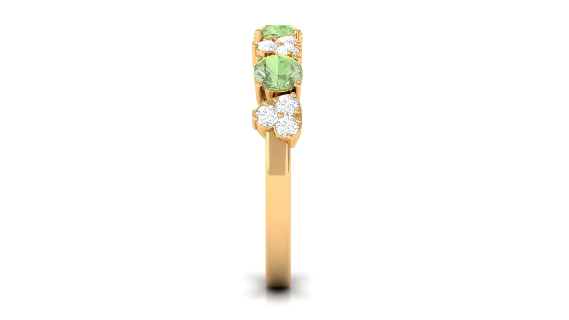 14K Yellow Gold Green Sapphire Half Eternity Ring E97676