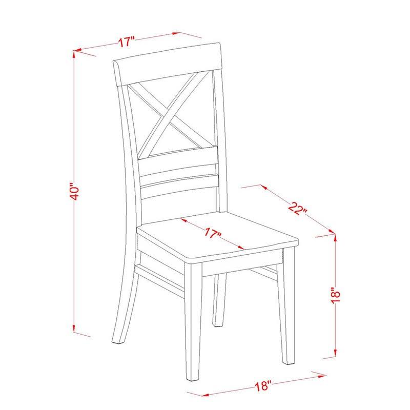 3-Piece Dining Set with X-Back Chairs in Black L338058