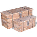 2 Piece Acacia Wood Storage Chest Set S86522