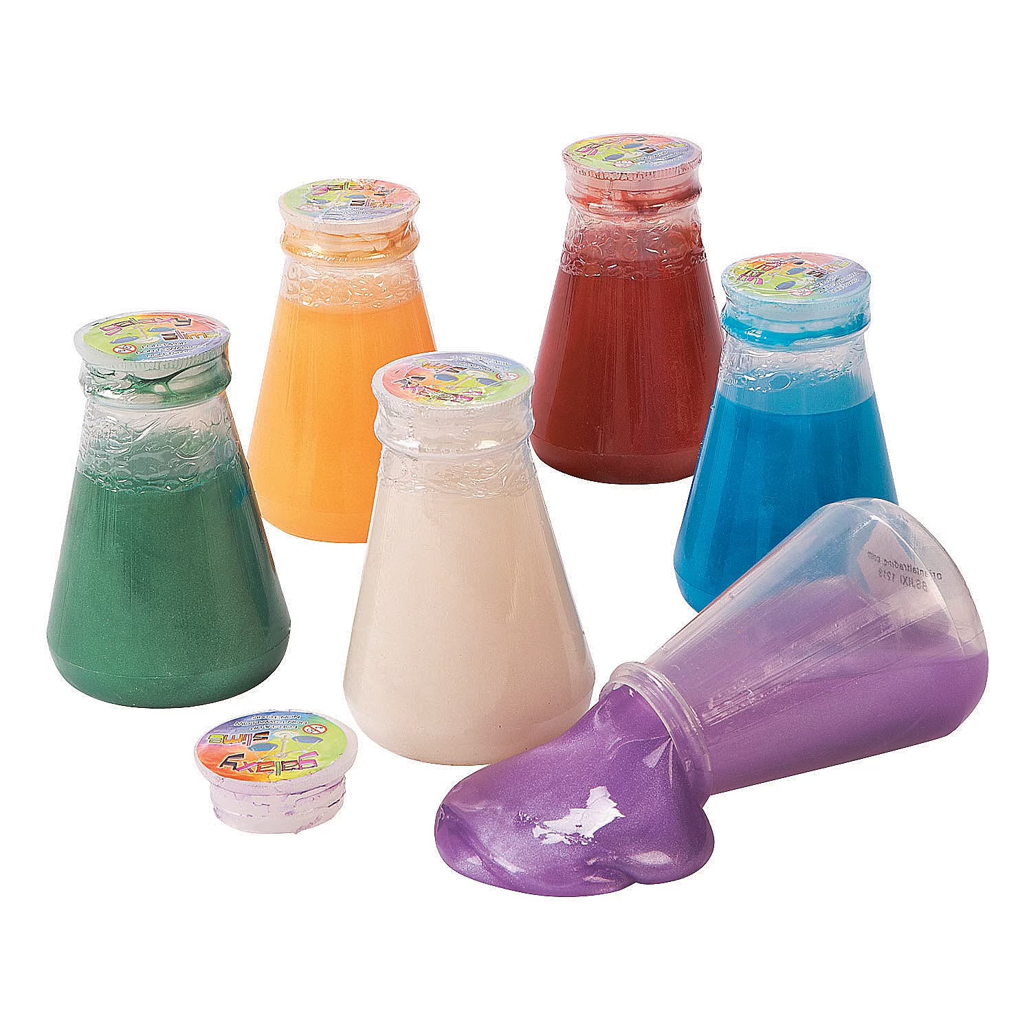 12 Pieces Metallic Slime in Laboratory Flask W758