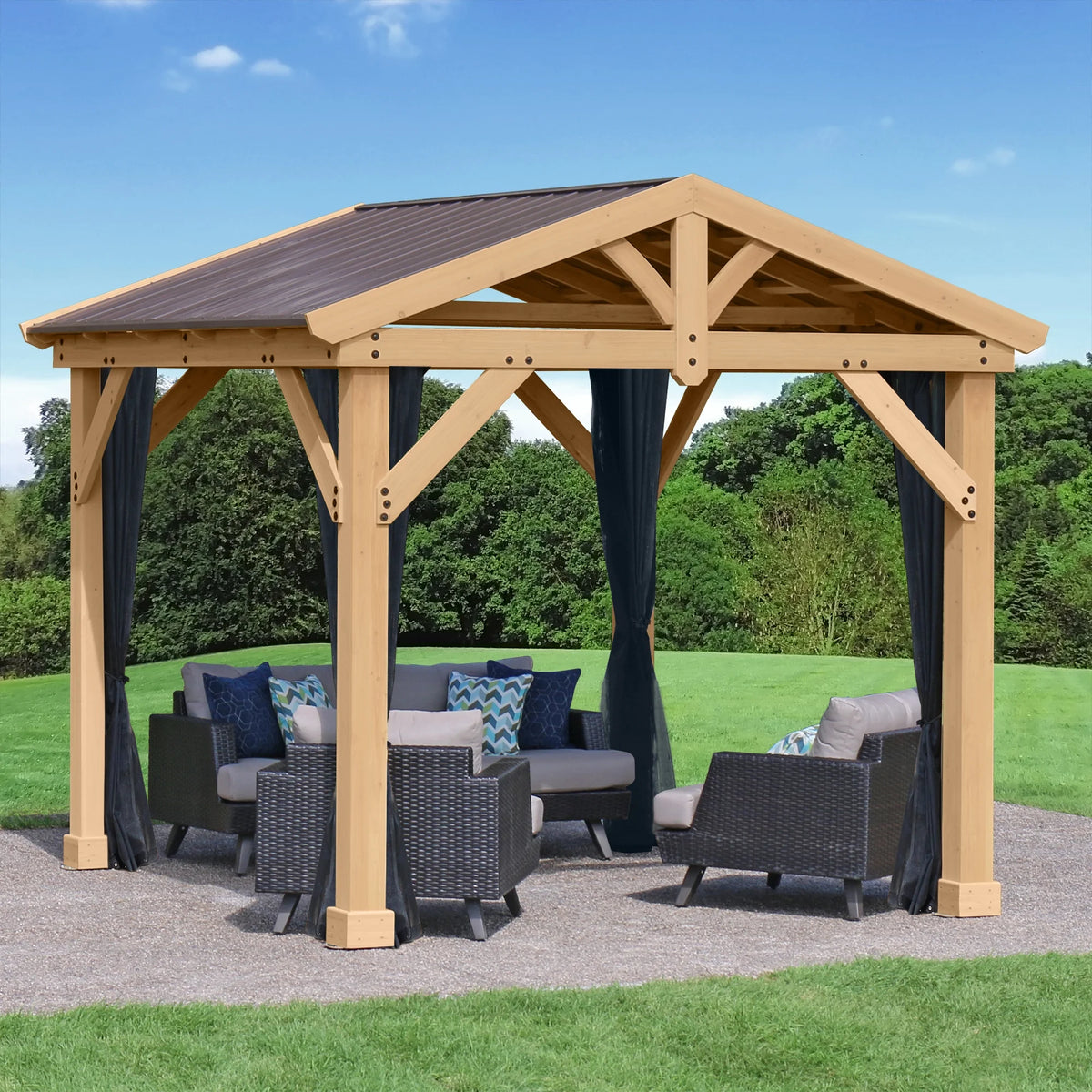 Black Mosquito Screen Mesh Kit for 10’ x 10’ Pavilion I941966