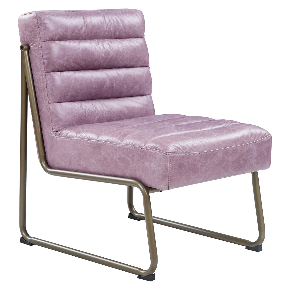 Wisteria Top Grain Leather Tufted Accent Chair G8409