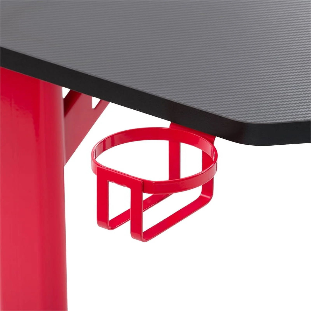 Black and Red Engineered Wood Gaming Desk J3304