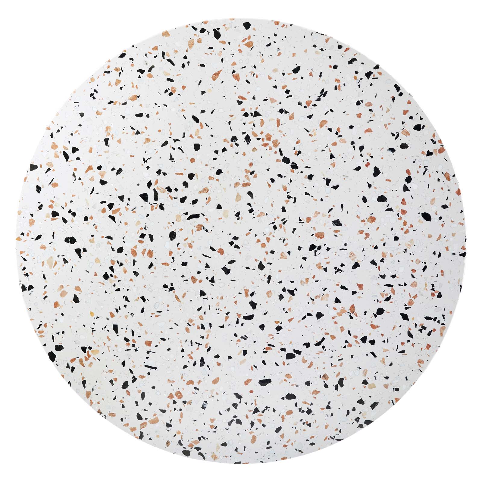 White Gold Round Wood Metal Dining Table Y255184
