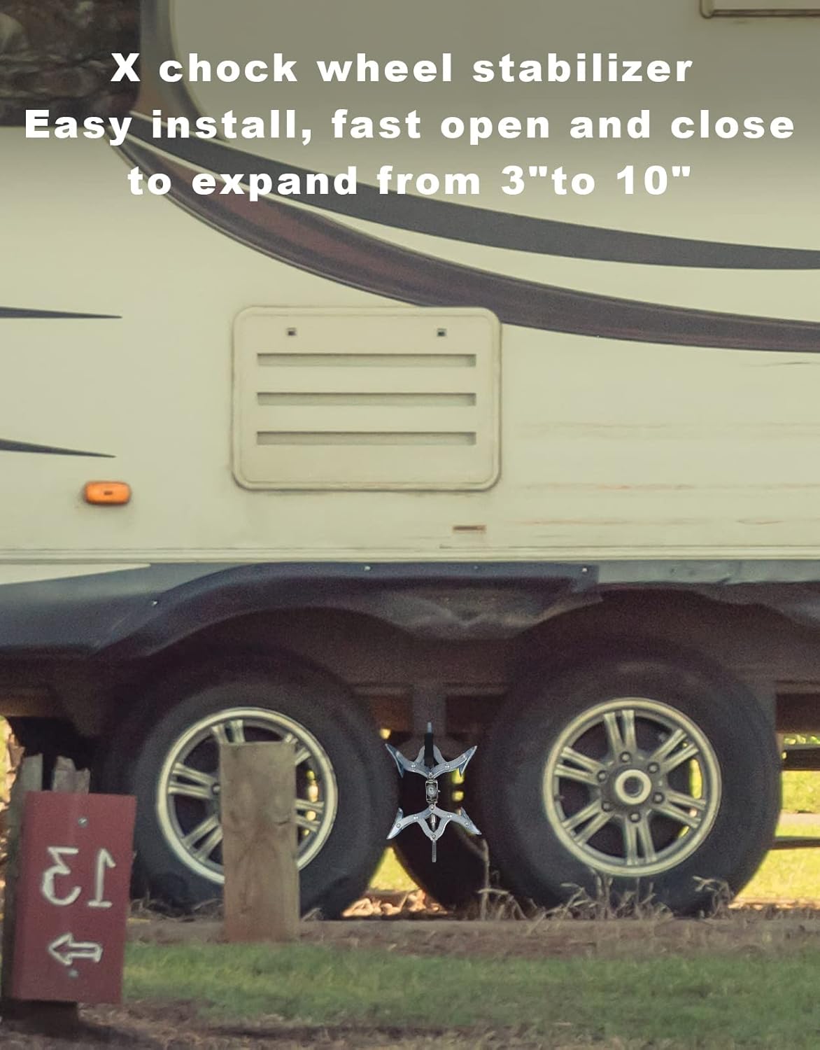 2 Pack X-Shaped Wheel Chock Stabilizer for Travel Trailers C3448