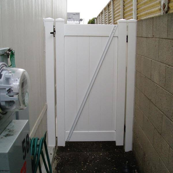 White Vinyl Fence Gate End Post J695671