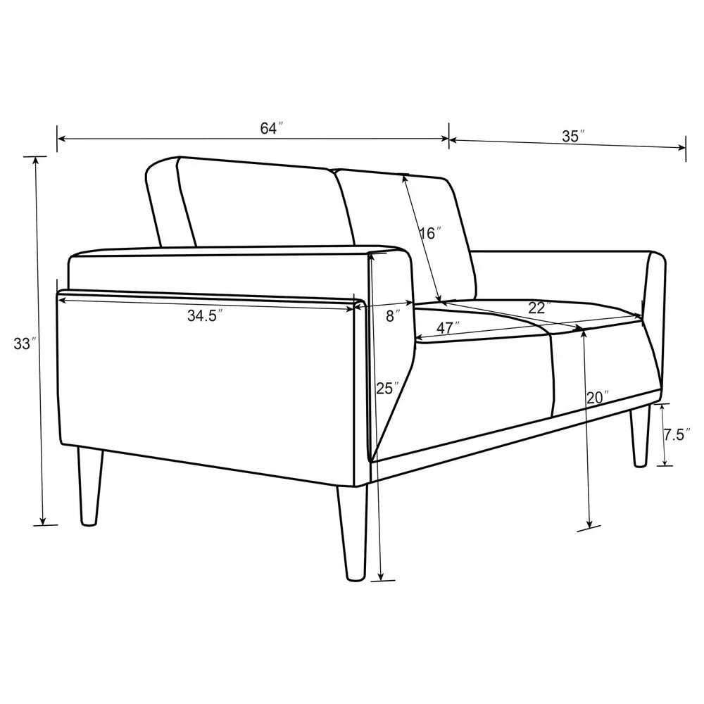 3-Piece Upholstered Fabric Sofa Set in Gray X89241