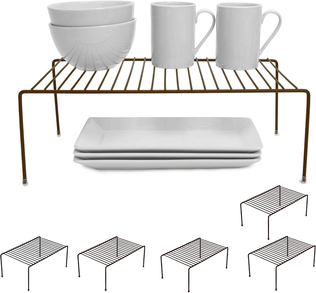 Charcoal Gray Steel Metal Wire Cabinet Storage Shelf Rack, Set of 6, Large H55885