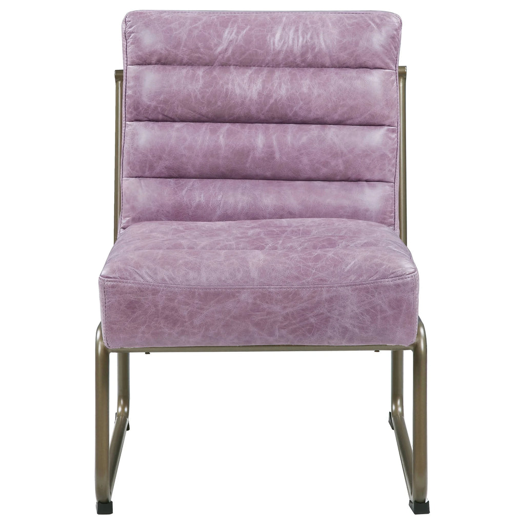 Wisteria Top Grain Leather Tufted Accent Chair G8409
