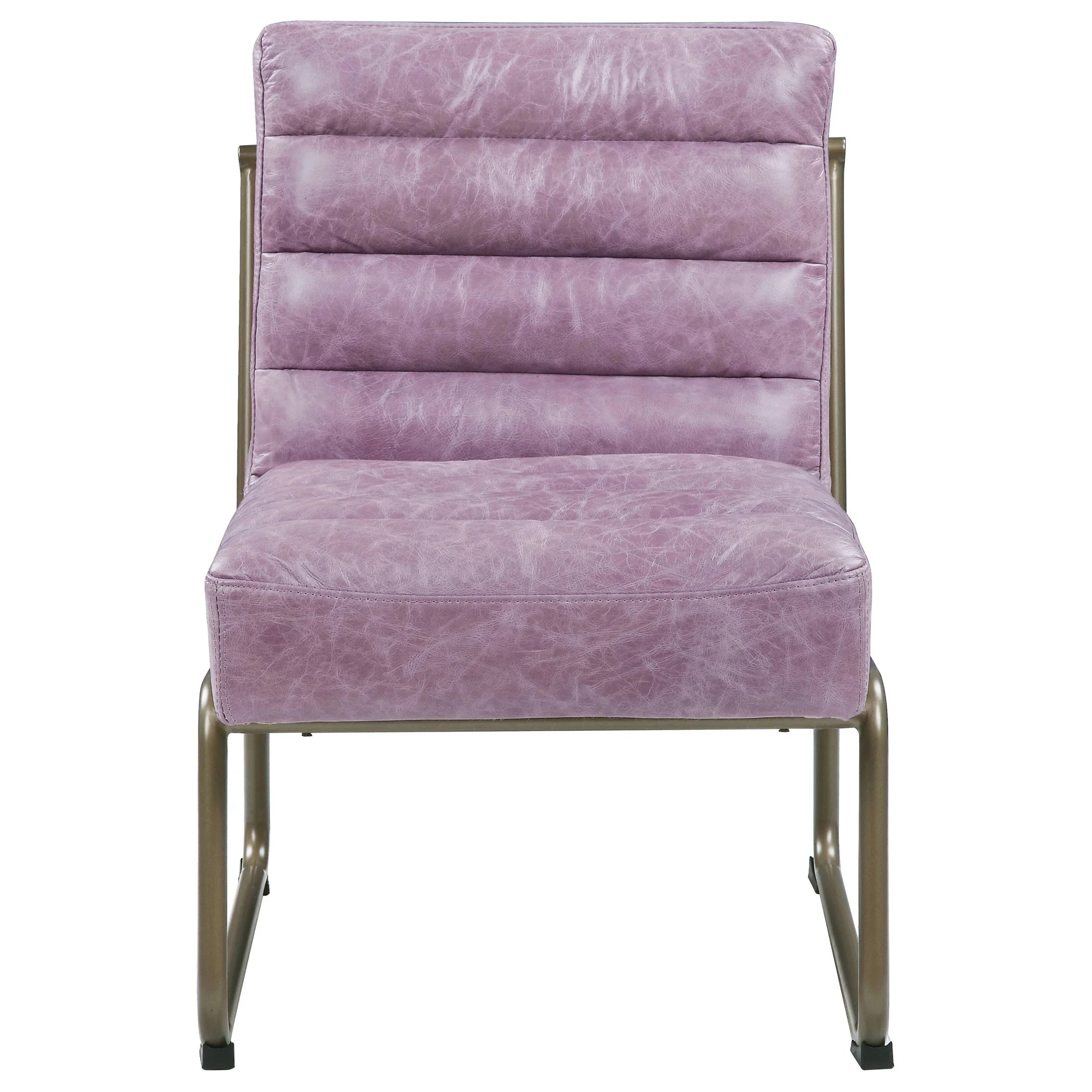 Wisteria Top Grain Leather Tufted Accent Chair G8409
