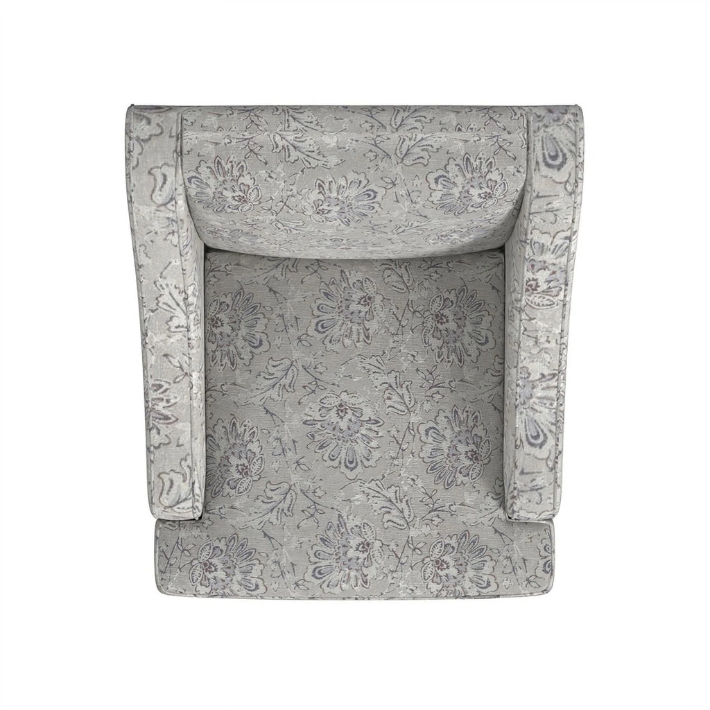 Linen Artistic Floral Print Accent Chair G20084