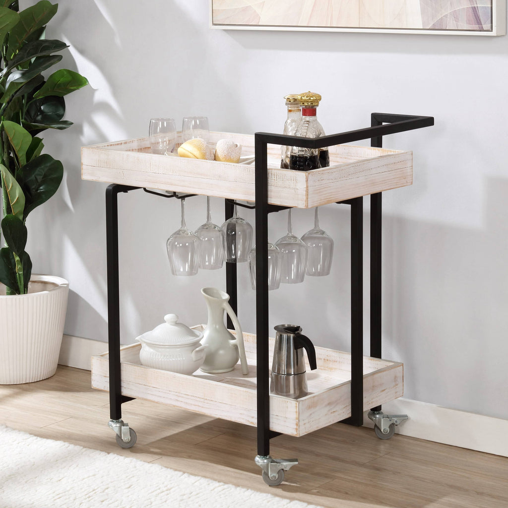 Antique Blue Industrial Serving Cart T775051