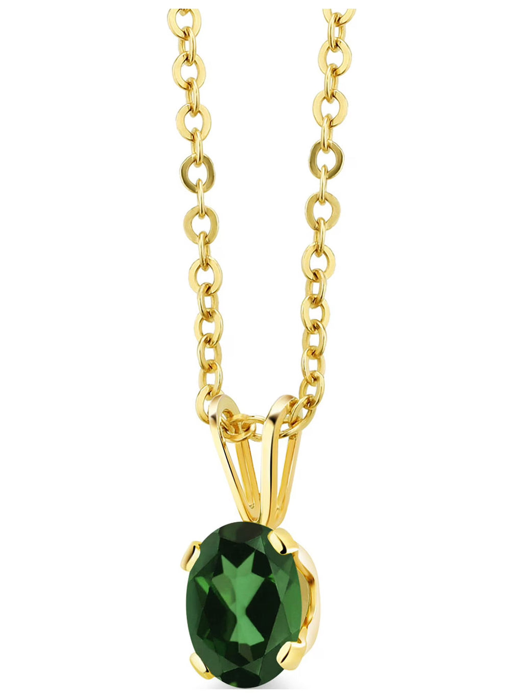 18K Yellow Gold Plated Silver Mystic Topaz Pendant With Chain U154