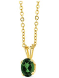 18K Yellow Gold Plated Silver Mystic Topaz Pendant With Chain U154