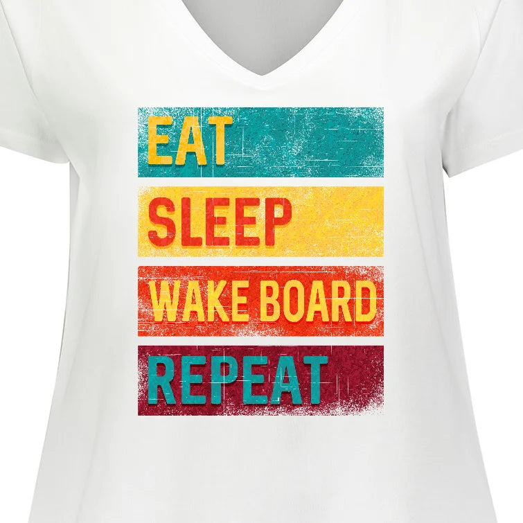 Wakeboarding Plus Size V-Neck T-Shirt X3305