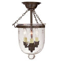 3-Light Semi Flush Mount with Star Glass B552