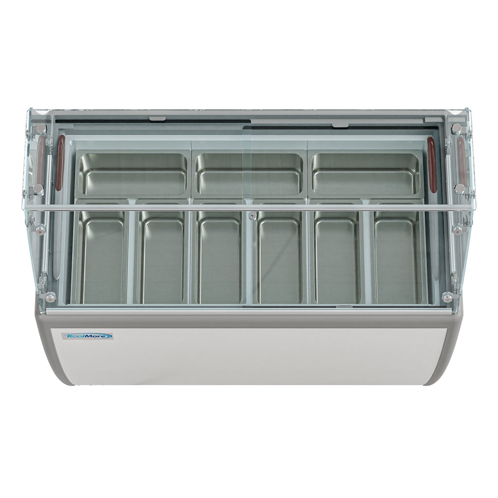 Gelato Dipping Cabinet Display Freezer with Sliding Glass Door and Sneeze Guard 13 cu. ft. I628468