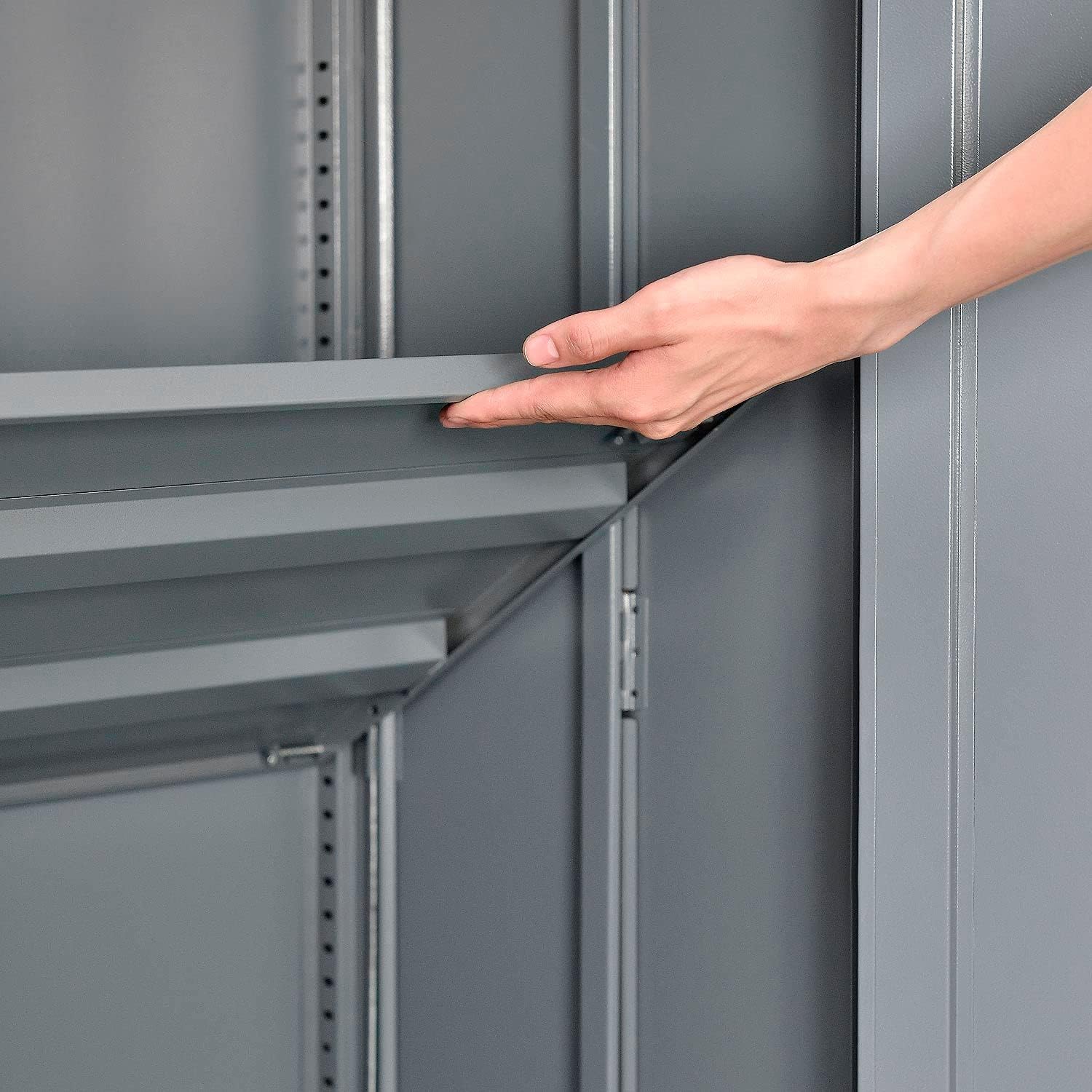 Steel Storage Cabinet, 36W x 18D x 72H, Gray P873737