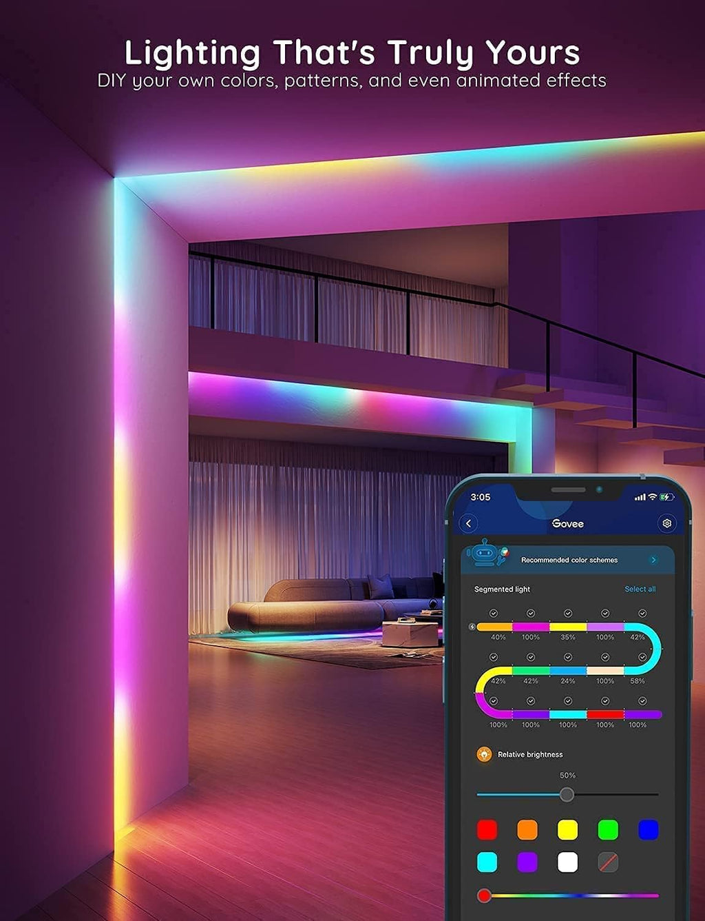 65.6ft RGBIC Smart WiFi LED Light Strip Pack of 2 Z741541