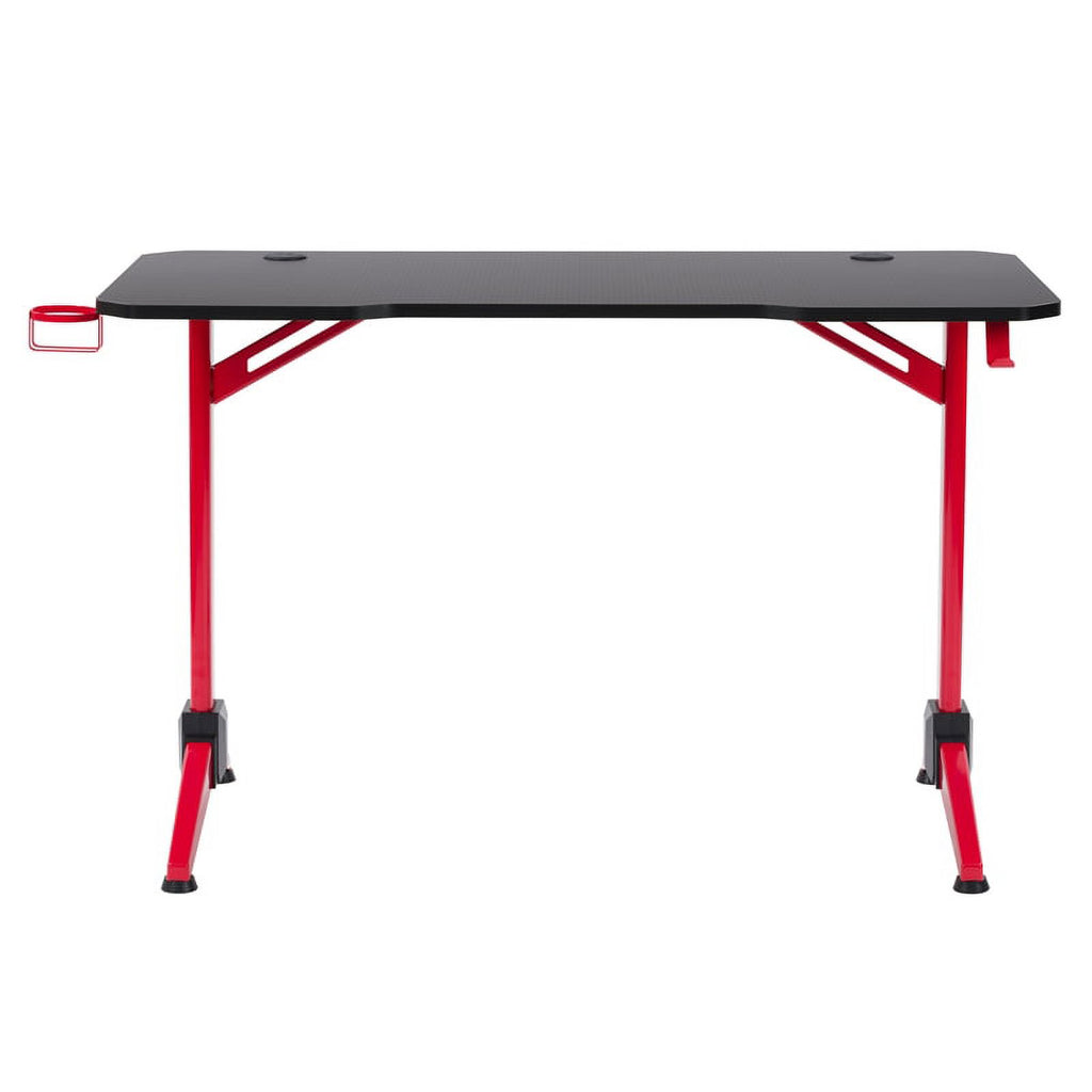 Black and Red Engineered Wood Gaming Desk J3304