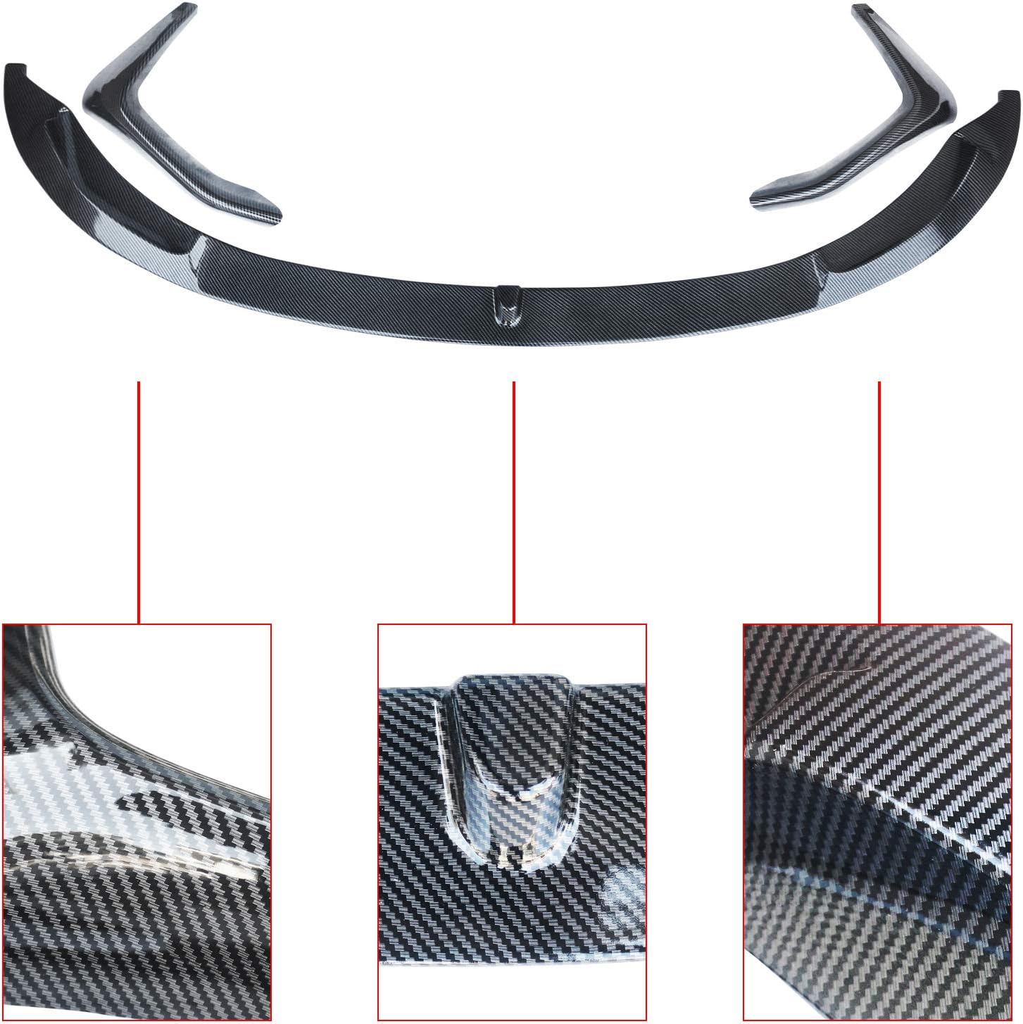 ABS Carbon Fiber Front Bumper Spoiler Splitter I3467