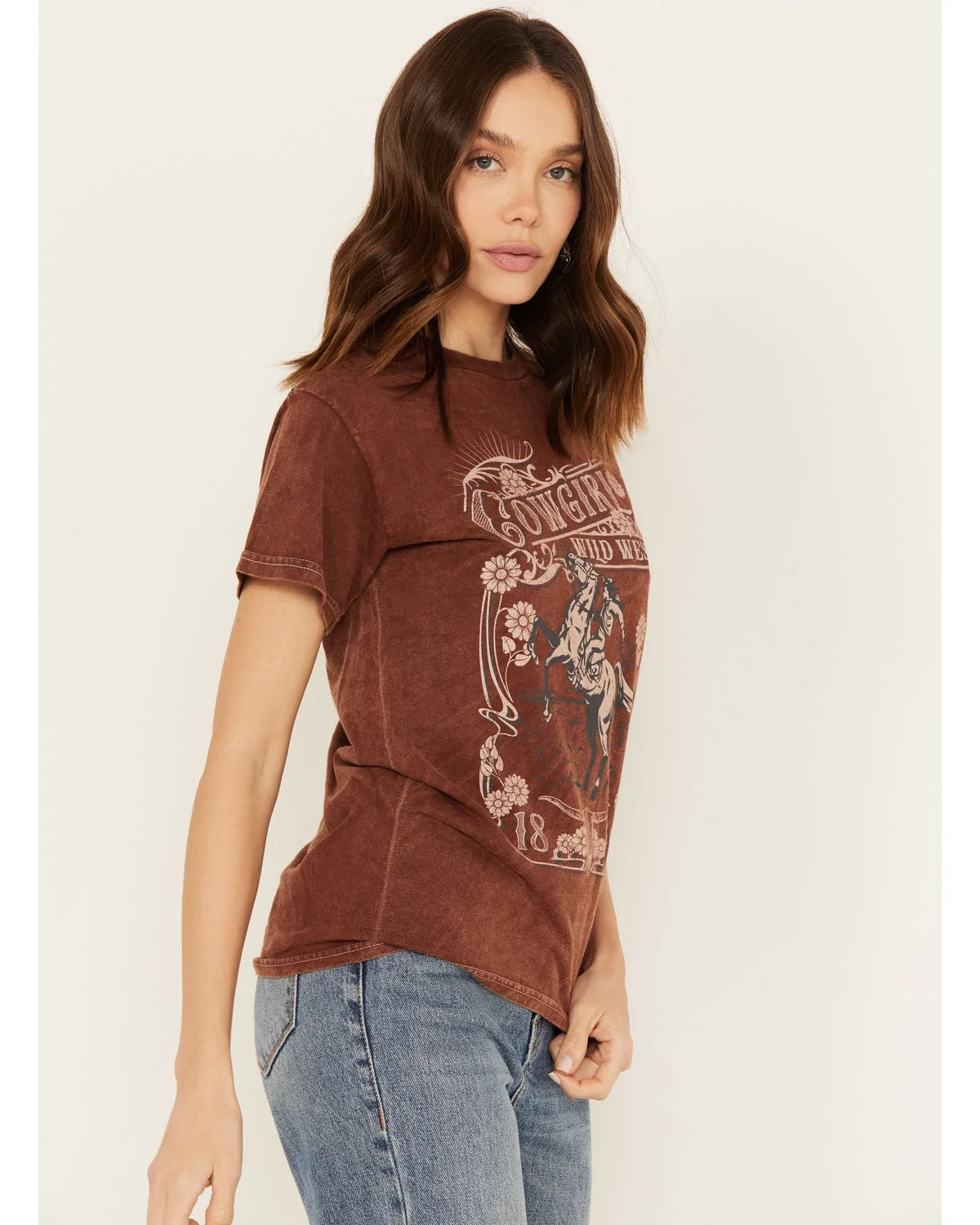 Brown Cowgirl Graphic Tee V372288