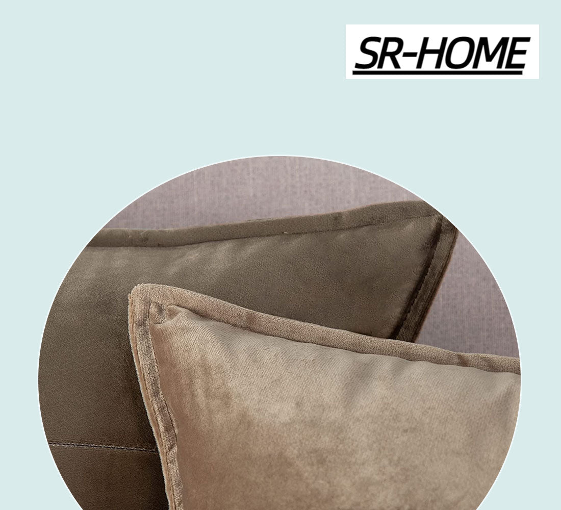 Set of 2 Velvet Decorative Throw Pillow Covers with Fringe Cushion Case I5868