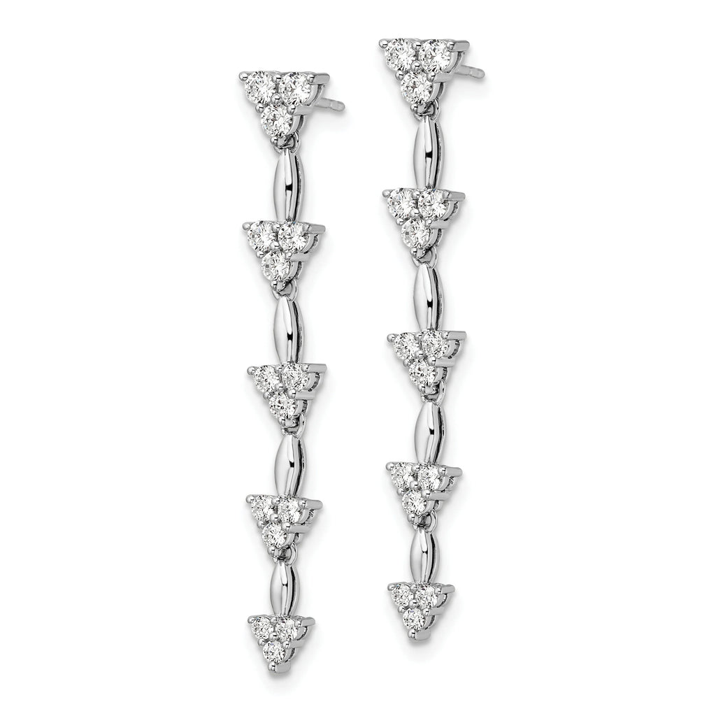 14 Karat White Gold Lab Grown Diamond Marquise Cluster Dangle Earrings L243