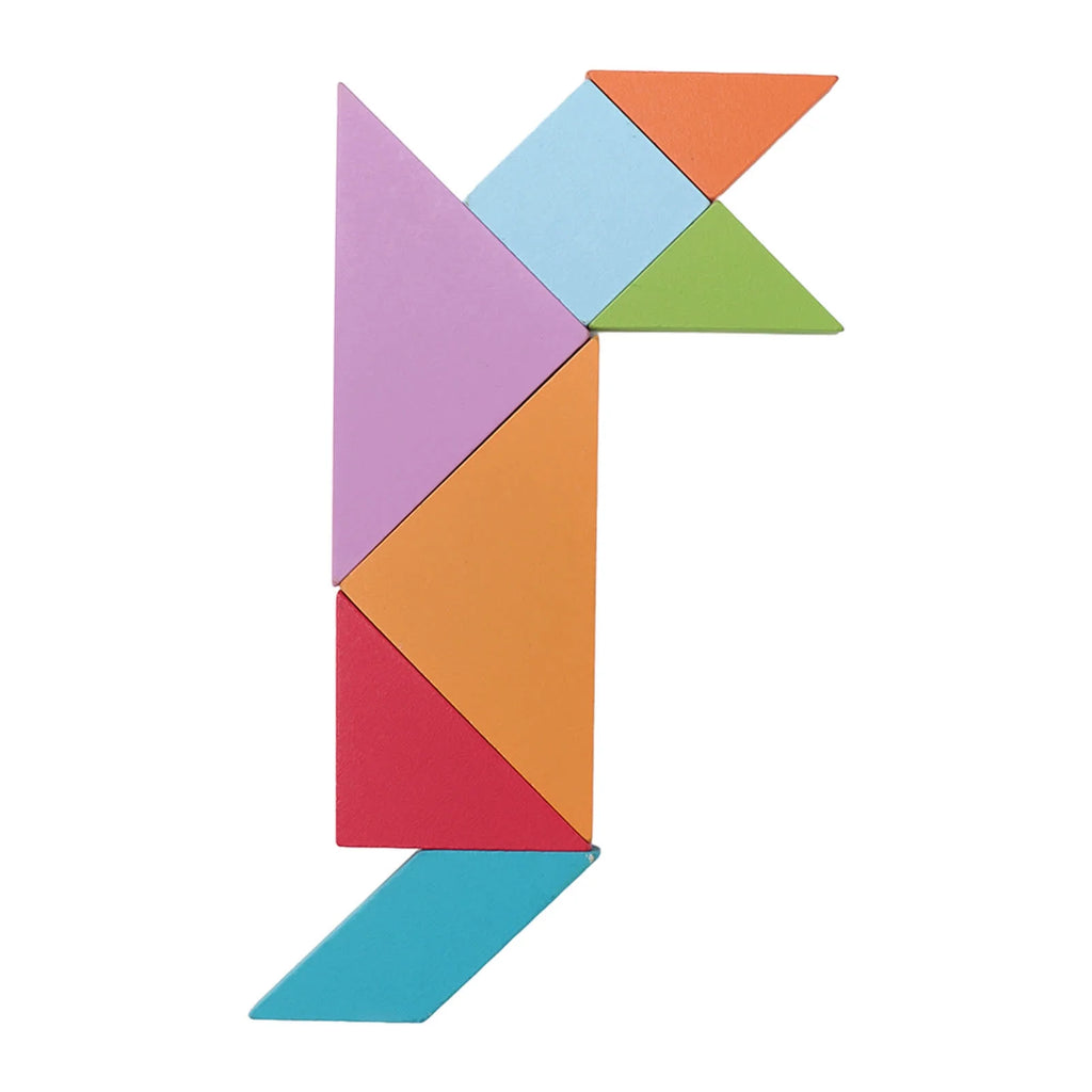 Magnetic Tangram Toys 7 Shapes Wooden Pattern Blocks Set I24039