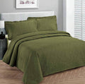 Olive Green Embossed Bedspread Coverlet King/California King C88022