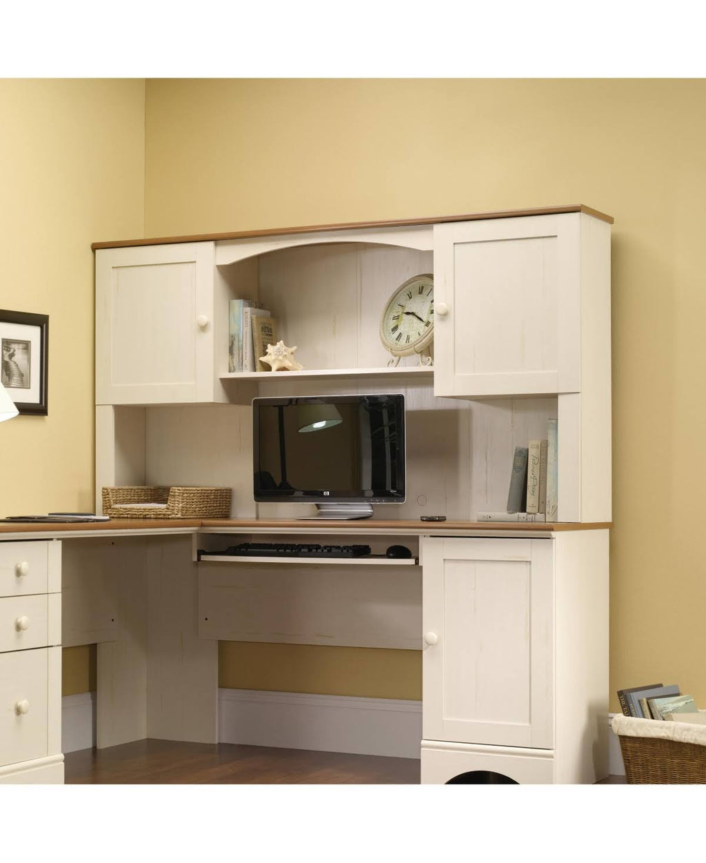 Antiqued White Hutch T80669