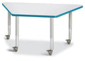 Trapezoid Activity Tables Gray and Teal - 24 x 48 in. W883172