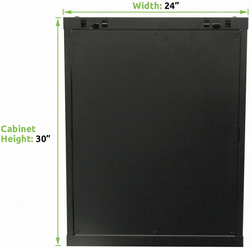 15U Wallmount Cabinet Enclosure 19-Inch Server Network Rack with Locking Glass Door Black with Shelves O6869