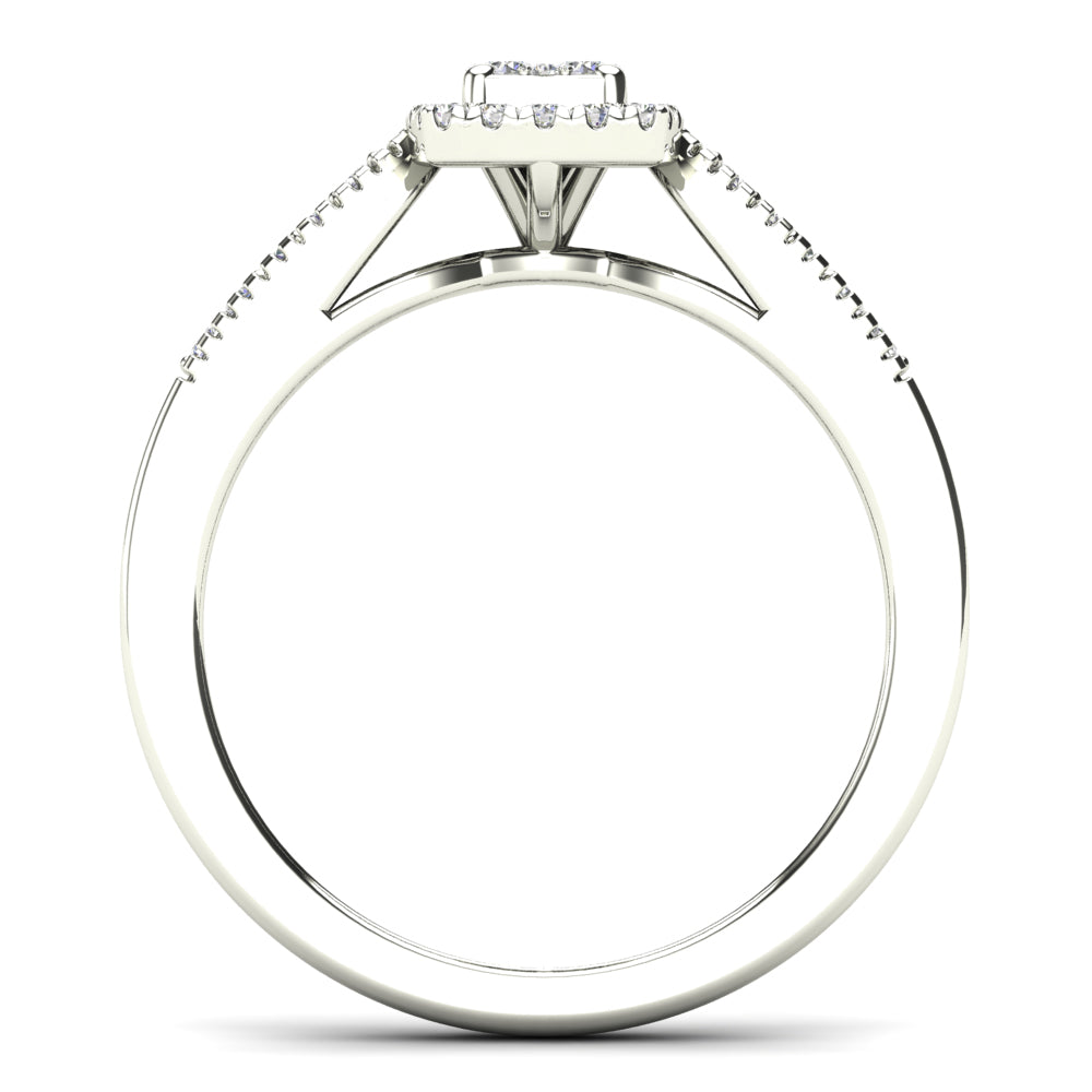 10K White Gold Diamond Square Frame Engagement Ring P69237