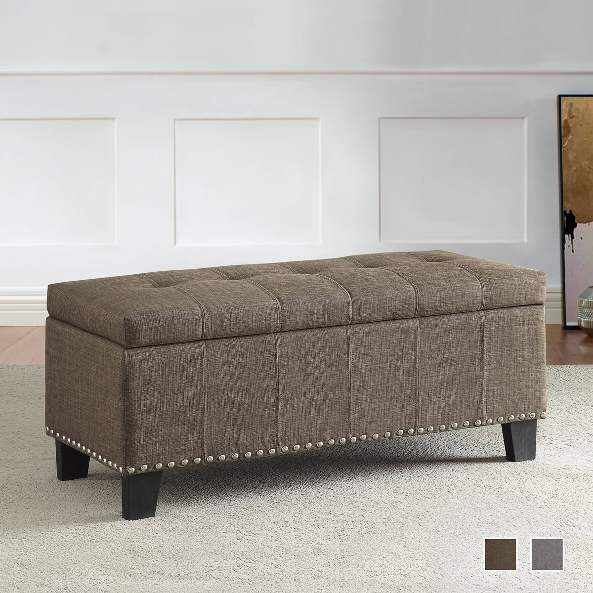 Grey Storage Bench E4916