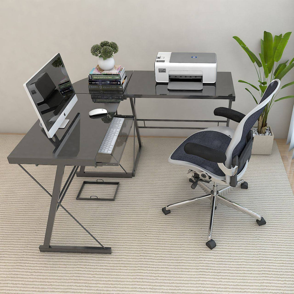 Black 3-Piece Corner L-Shaped Computer Desk Y253
