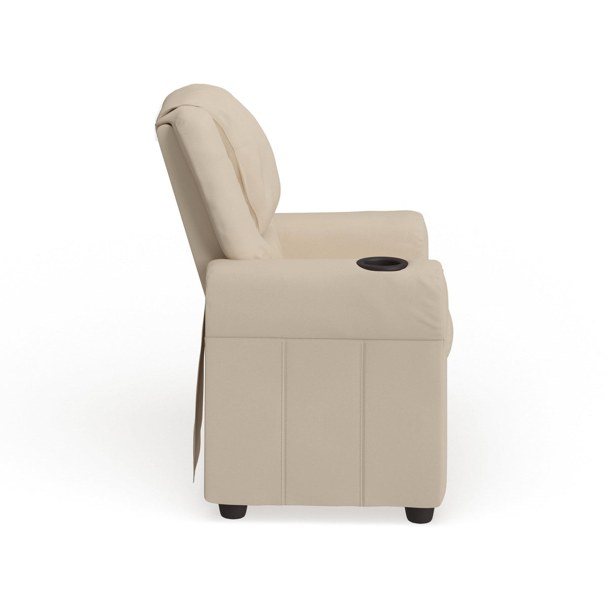 Orange Vinyl Kids Recliner with Cup Holder and Headrest C476