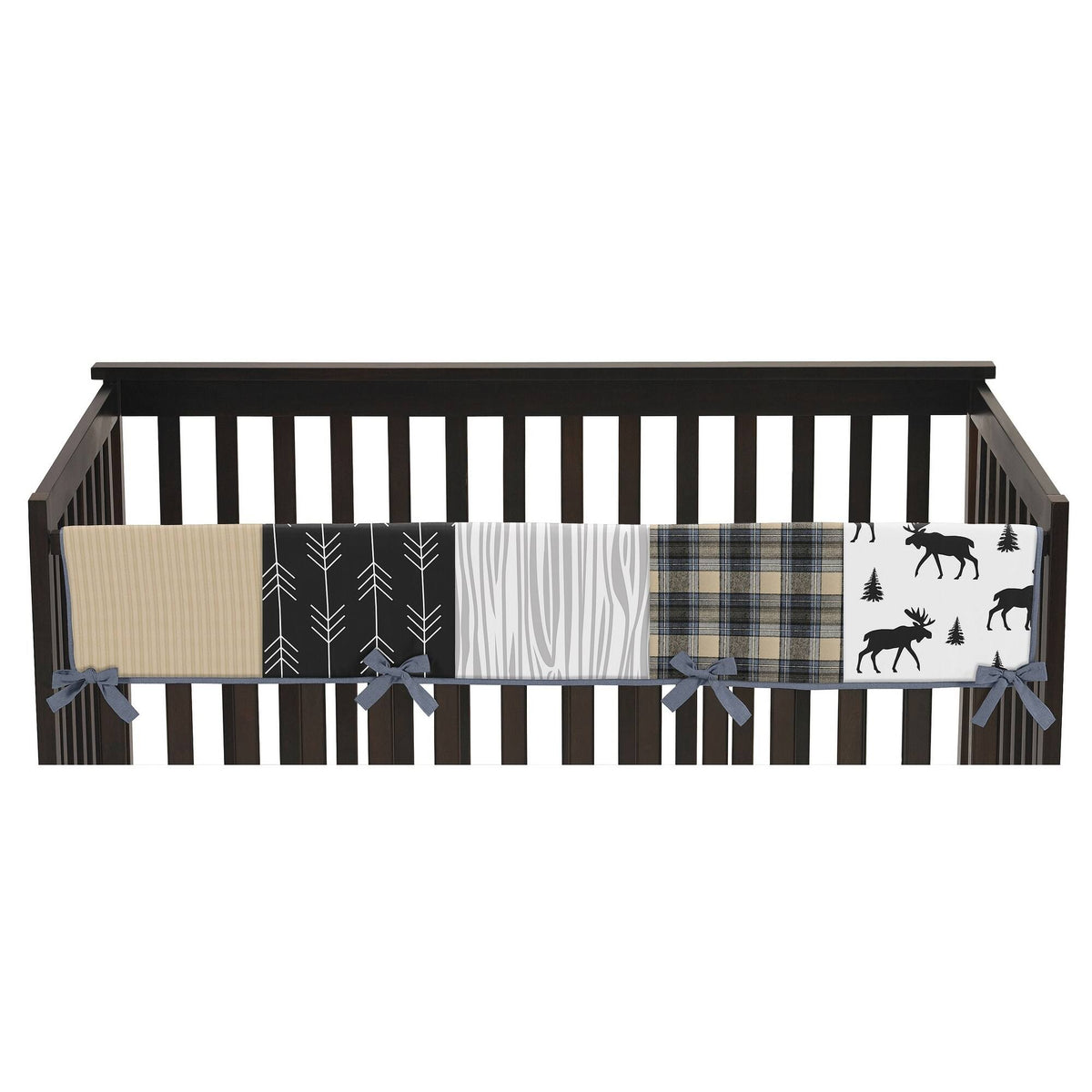 Blue and Tan 5 Piece Crib Bedding Set R406