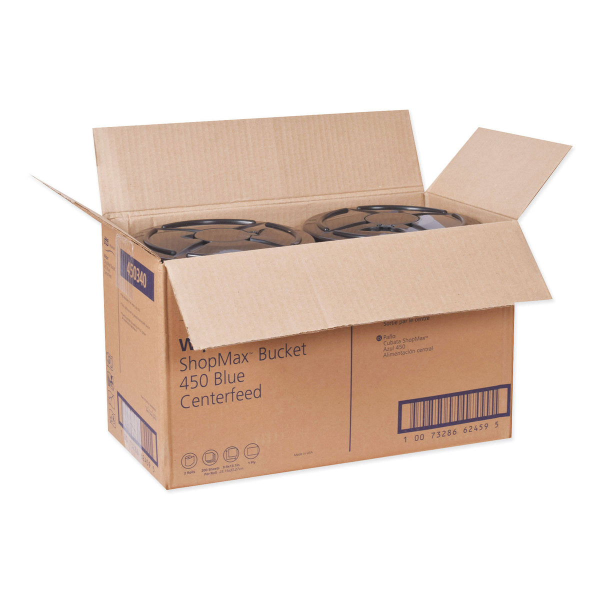 Blue 8.5 x 10 Shop Wiper, 200/Bucket, 2 Buckets/Carton G460