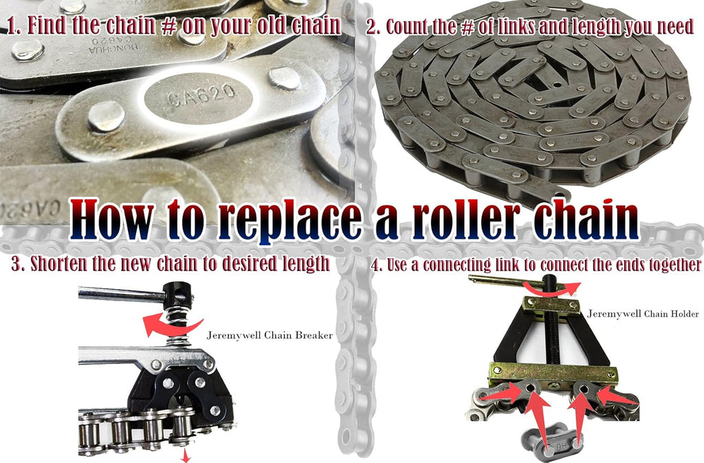 Triple Strand Roller Chain 10 Feet with 1 Connecting Link F5141