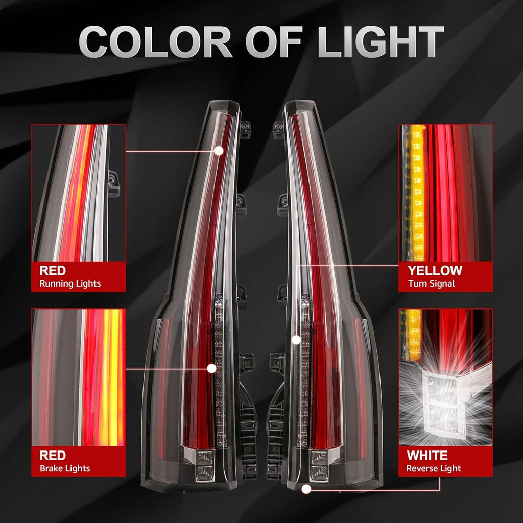 Set of 2 Red Clear LED Tail Lights Brake Lamp M9186