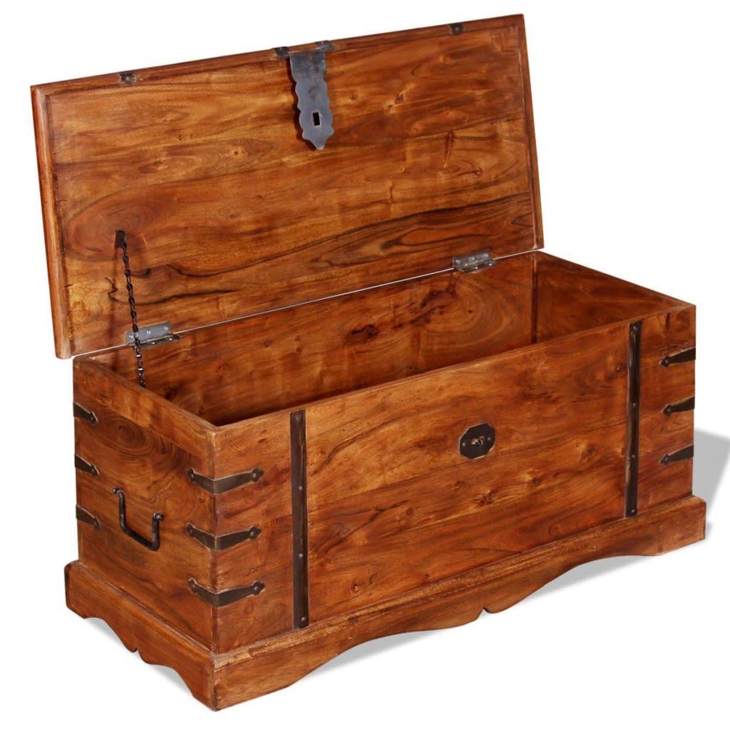 2 Piece Acacia Wood Storage Chest Set S86522